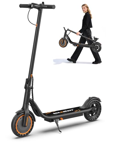 Electric Scooter V3 - 350W Motor, 19 MPH, 28 Mile Range, Black & Orange
