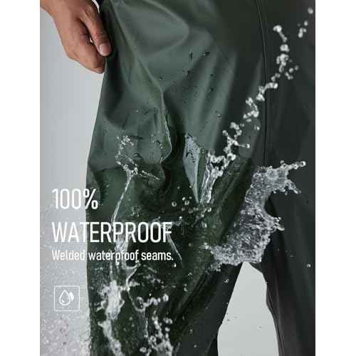 Town & Field Waterproof Overall Rain Pants, Heavy-Duty Rubber Bib, Unisex Fit Workwear for Industrial, Fishing, Farming