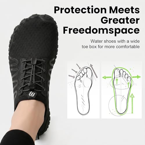 FANGARDEN Barefoot Water Shoes for Women & Men — Wide Toe Box, Quick-Dry, Non-Slip