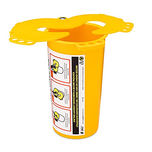 Zing Green Products 7100 RecycLockout Large Electrical Plug Lockout Device, USA-Made Recycled Plastic Lock Box, Yellow