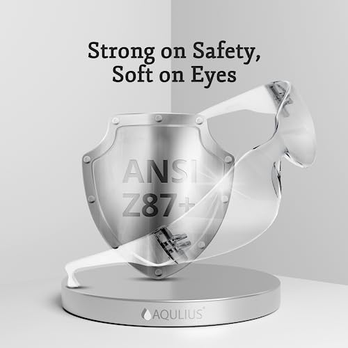 Aqulius Safety Glasses - 24 Pack, Clear Frame - Anti-Fog Protective Eyewear with Side Shields for Men & Women - Over Eyeglasses Eye Protection for Shooting & Construction