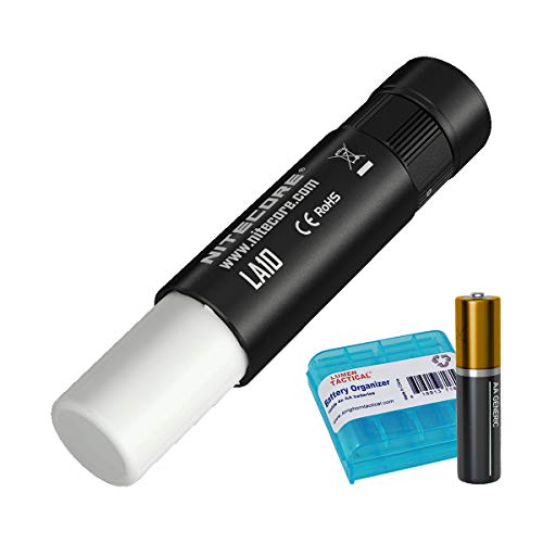 Nitecore LA10 135 Lumen Mini LED Camping Lantern - Compact Lightweight Including AA Battery and LumenTac Battery Organizer