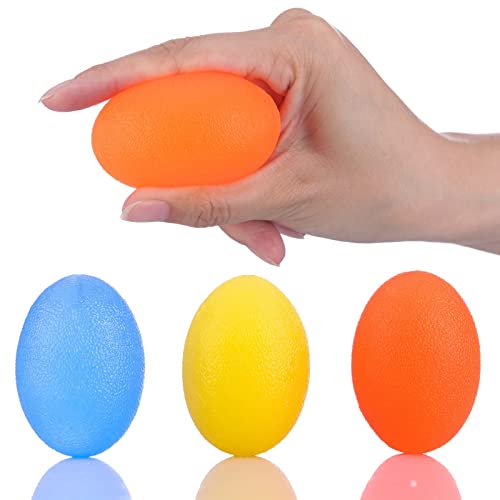 Hand Exercise Balls - Stress Relief Squeeze Balls Set (3 Resistance Levels)