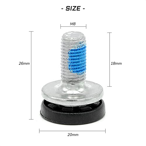 M8 Bike Crank Arm Fixing Bolts with Dust Caps - 2 Piece Steel Set
