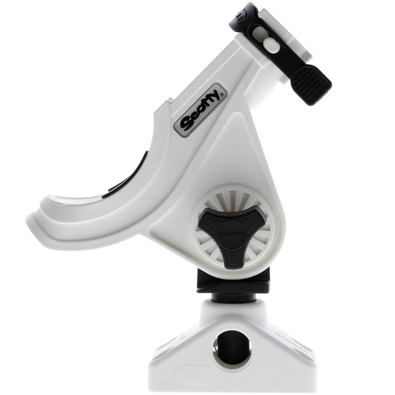 Scotty 0280-WH Baitcaster/Spinning Rod Holder, with# 241 Side Deck Mount, White