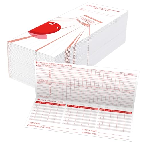 Geyoga 100 Pcs Bowling League Envelopes – Red & White Card Stock, Bulk Envelopes for Leagues