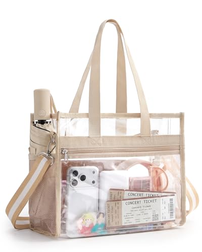 Clear Stadium Tote Bag for Women - Waterproof, Adjustable Strap