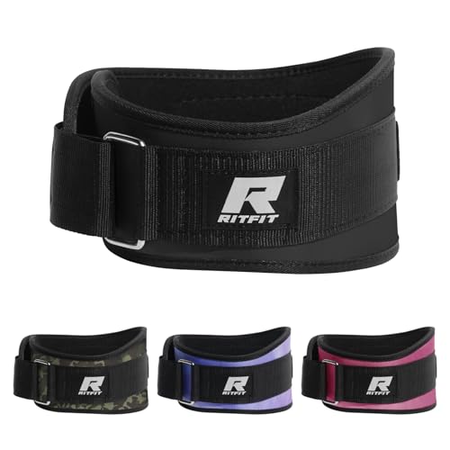 Weight Lifting Belt - 6 Inch Lumbar Support for Squats & Deadlifts - Black, M (30"-36")