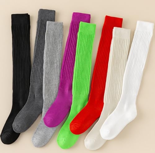 Knee High Slouch Socks for Women - Soft Scrunch Socks, Size 5-11 - Mixed Color