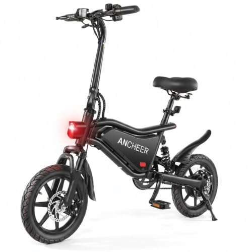 Folding Electric Bike for Adults - 374Wh, 20MPH, 14" Black Ebike