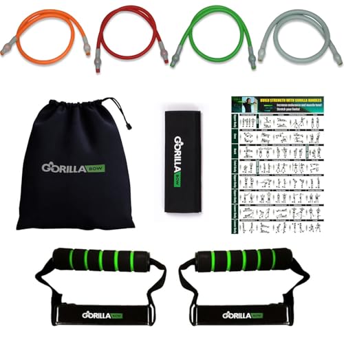 Gorilla Bow Resistance Bands with Handles 150LBS Heavy Duty Multi-Layer Workout Set
