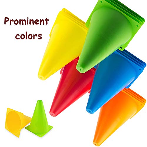 7-Inch Plastic Agility Cones - Set of 20 for Sports & Party