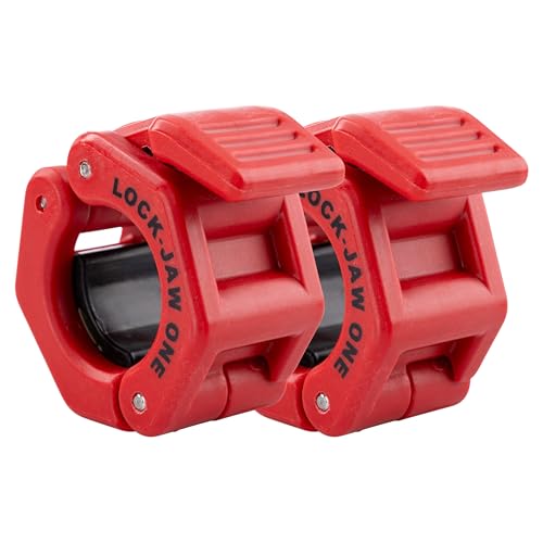 Heavy Duty Magnetic Barbell Clamps for 1" Olympic Bars - Red