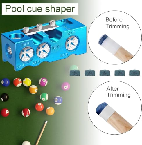 11-in-1 Pool Cue Tip Repair Kit with Shaper & Trimmer for Billiards