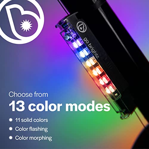 Brightz GoBrightz LED Bike Frame Light, Color Changing - Cool Underglow Bike Lights for Riding at Night Bicycle Scooter Stroller Stocking Stuffers for Boys Girls Teens Ages 6 7 8 9 10