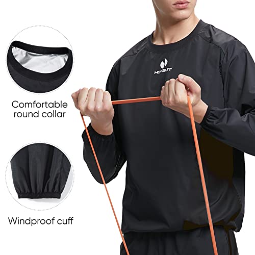 Men's Sauna Suit Jacket - Durable Gym Workout - X-Large Black