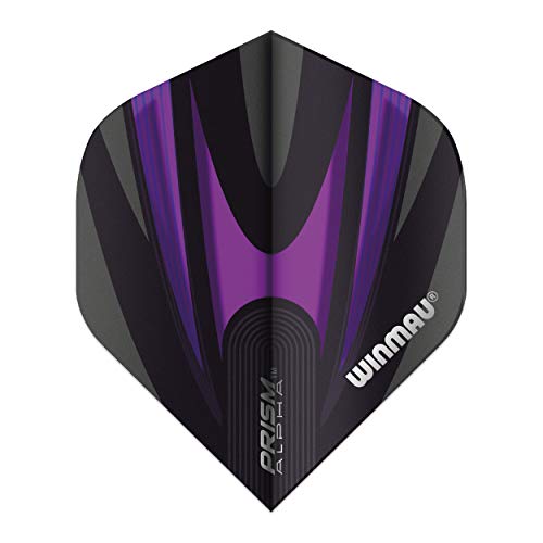 Extra Thick Dart Flights - Winmau Prism Alpha Black & Purple - 6915-157