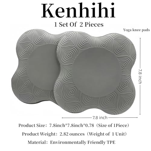 Yoga Knee Guards - Thick Foam Pads for Kneeling & Meditation - Grey