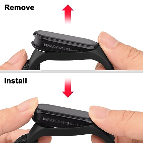 Soft Nylon Sport Strap for Amazfit Band 5 - Black & Green, 2 Pack