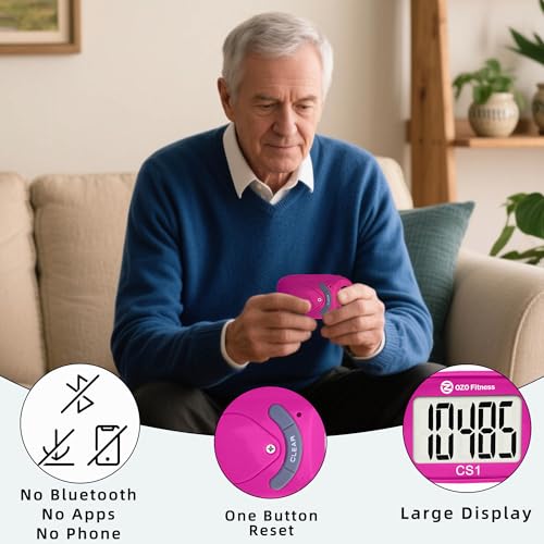 3D Pedometer with Lanyard - Steps Counter Only, Pink