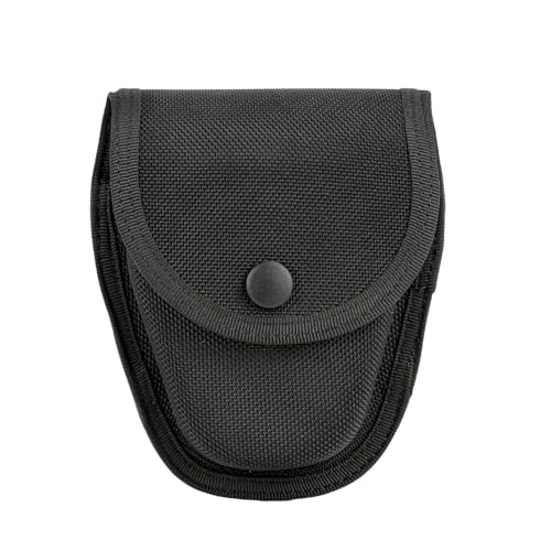 Dotacty Nylon Handcuff Pouch for Duty Belt & MOLLE Vest, Black Flap Top with Snap