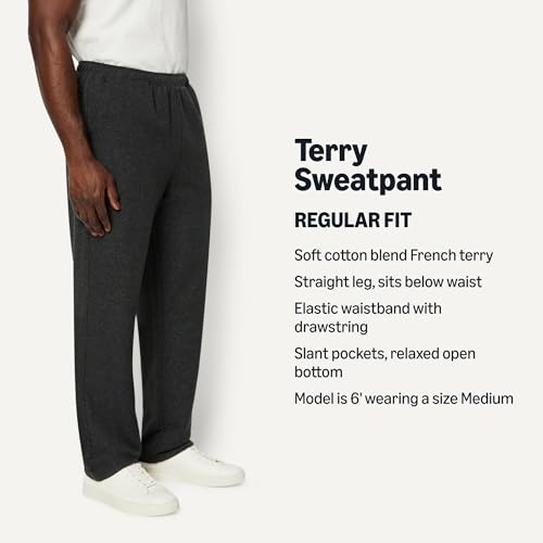 Amazon Essentials Men's Regular-Fit Soft Cotton Open-Hem Sweatpants