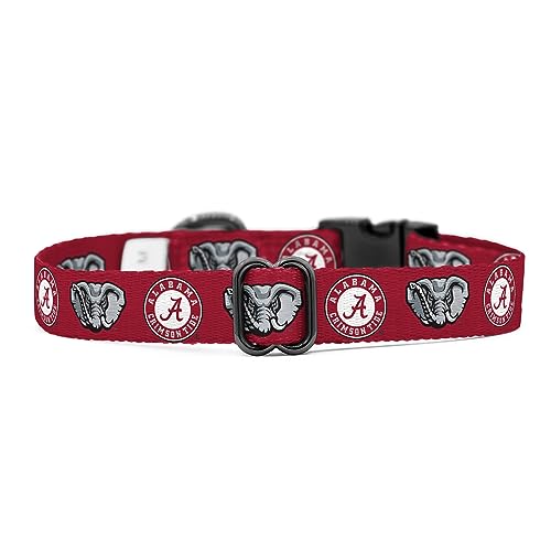 Alabama Crimson Tide Adjustable Nylon Dog Collar - Medium