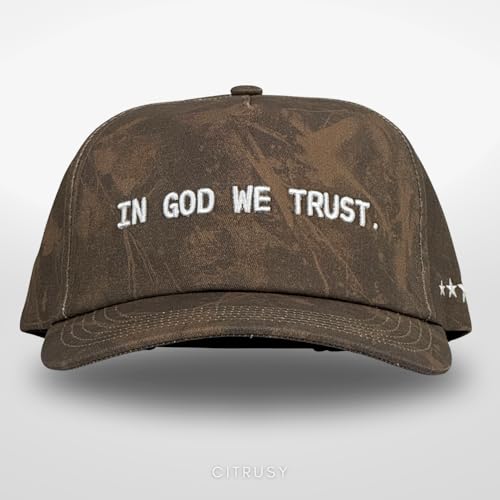 CITRUSY In God We Trust Camo Low Profile Snapback Hat - Unisex Hiking & Fishing Cap