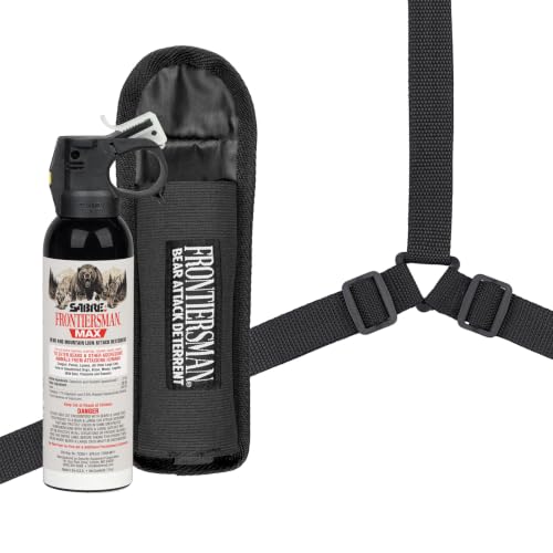 SABRE Frontiersman MAX Bear & Mountain Lion Spray 7.9 oz with Chest Holster, EPA Registered