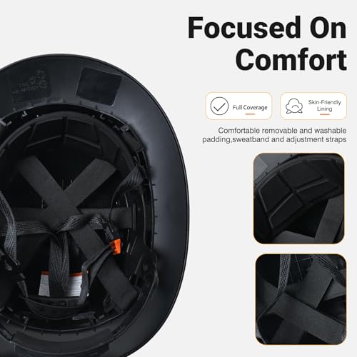 Full Brim Hard Hat Vented Safety Helmet for Construction OSHA Approved Cascos De Construccion ABS Work Hard Hat for Men Women