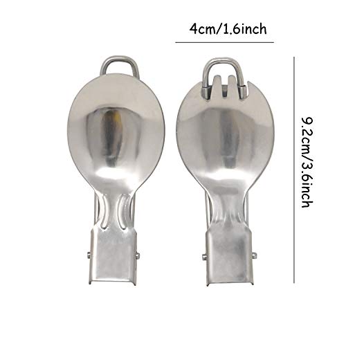 Portable Stainless Steel Folding Spoon & Spork Set for Camping