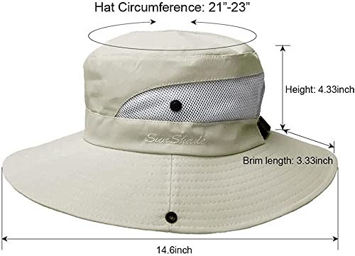 Womens Sun Hat with Ponytail Hole - UV Protection, Foldable, 6 3/4-6 7/8 Beige