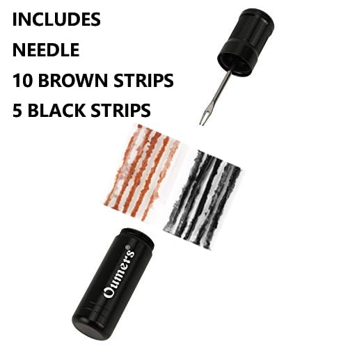 Tubeless Bike Tire Repair Kit with 5 Bacon Strips & Insertion Tool - Orange & Black