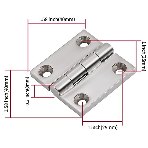 316 Stainless Steel Hinges Marine Grade 1.5" x Heavy Duty Boat Hatch