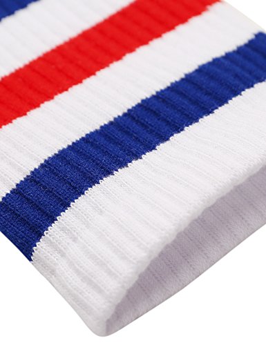 Joulli Knee High Retro Striped Tube Long Socks for Women Men 1-3 Pairs