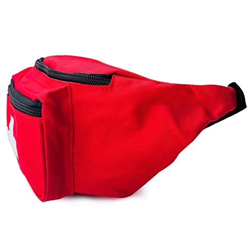 EMS XTRM Lifeguard Fanny Pack Red with Whistle Lanyard — One Size / 1 Pack, Baywatch Style