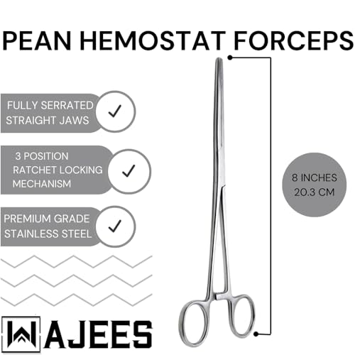 8" Stainless Steel Locking Hemostat Forceps - Straight