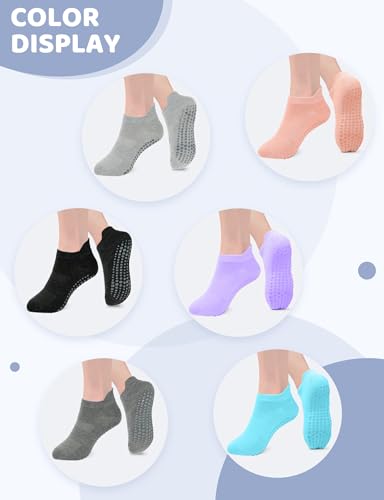 Grip Socks for Women & Men - Non-Slip Yoga & Pilates Socks - Medium, 3 Pairs - Black