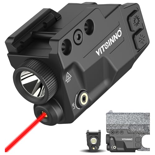 700 Lumens Red Laser Light Combo, Slidable Tactical Flashlight Compatible with Picatinny Rail,Magnetic Rechargeable (Red)