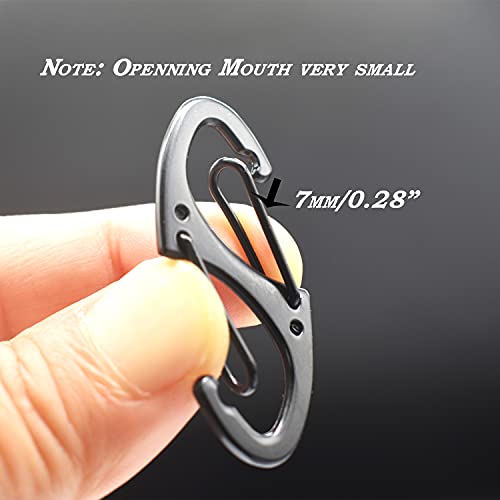 Small Metal Carabiner Clips - 1.6 Inch (41mm) - 10 Pcs Black