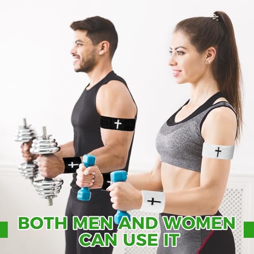 8-Pack Moisture-Wicking Cross Embroidered Wrist & Bicep Bands - Black & White