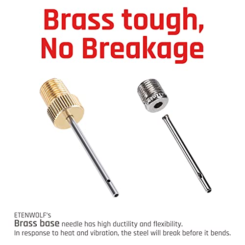 Heavy-Duty Brass Ball Pump Needles with Storage Case - 4 Pack