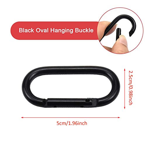 10 Pcs Heavy Duty Aluminum Carabiner Clips - Black