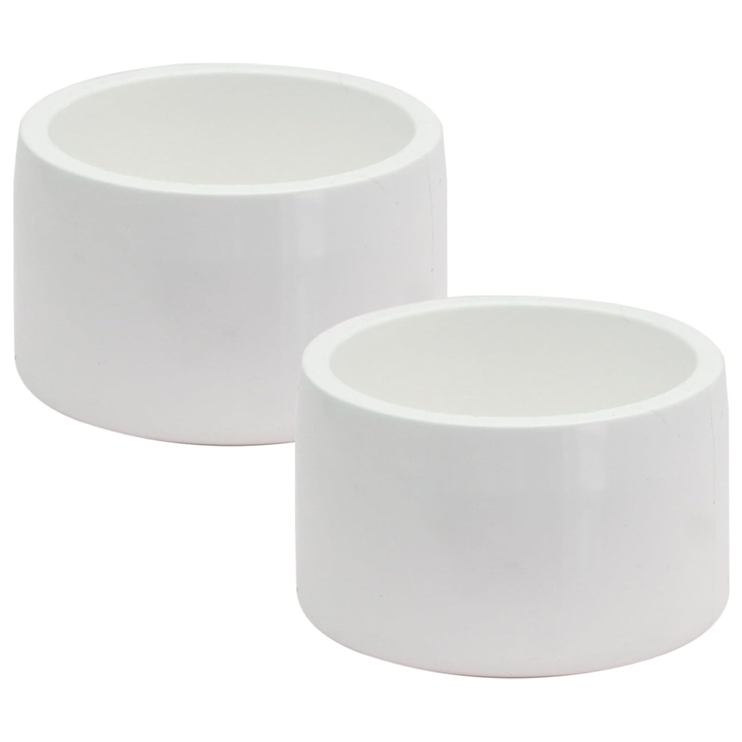 Qjaiune 2 Pack 3 Inch PVC Cap, SCH40 PVC Pipe End Cap Fitting Furniture Grade PVC Pipe End Cap Plug Adapter, White PVC Pipe Plug Socket Fittings for Build PVC Furniture DIY Garden Shelf
