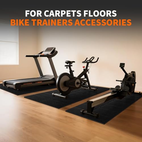 Exercise Bike Mat - 63" x 30" x 4mm Floor Protector for Peloton & Spin Bikes