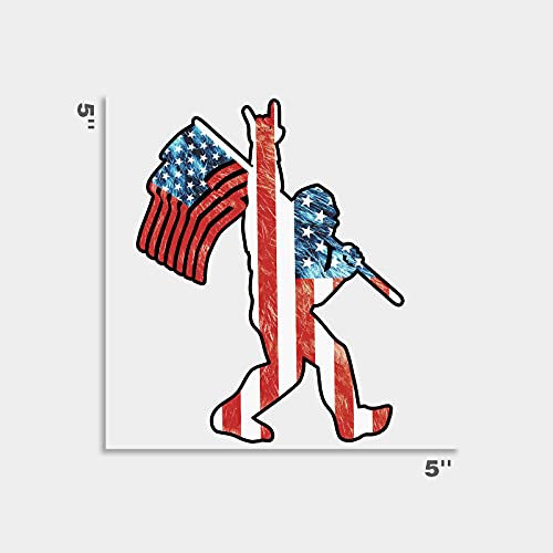 American Flag Decal - 5x5 Inch Patriotic Vinyl Sticker for Car and Laptop