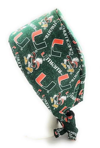 Cotton Scrub Hat - Miami Sports Theme Tie Back Cap