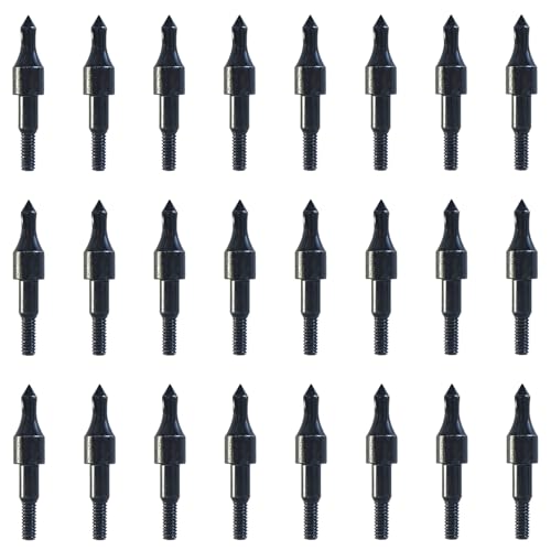 24 Black Screw-in Archery Field Points for Target Shooting, 100 Grain