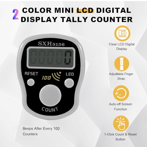 Digital Finger Counter Clicker - 3 Pack with LED Display