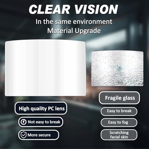 Kingdder 5 Pcs Sandblasting Hood Replacement Lens Clear Face Shield PC Visors Peel off Lens Cover for Painting Dusting Grinding